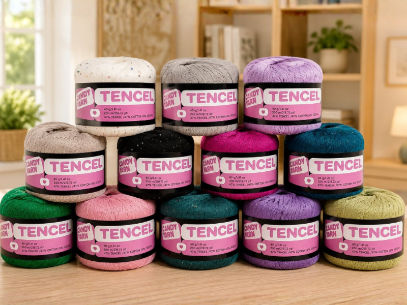 Candy-Yarn Tencel — легка літня пряжа з тенселом та паєткою