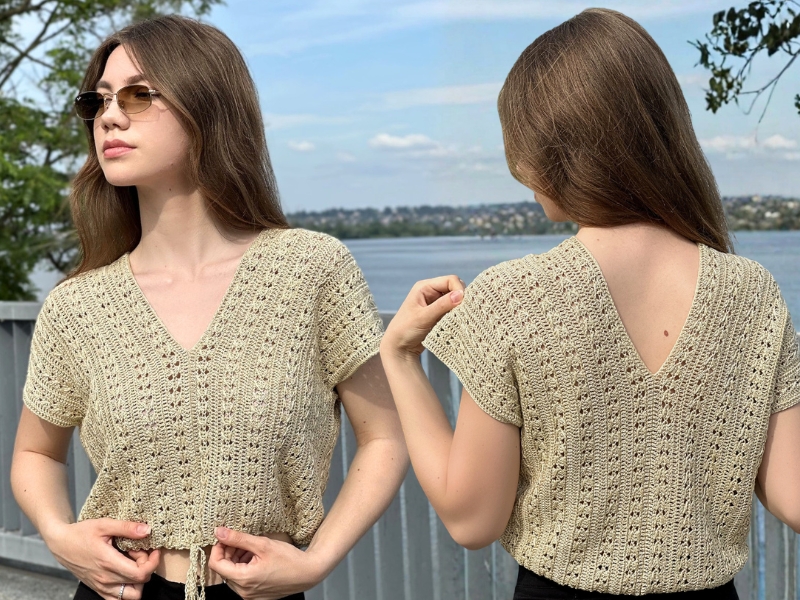Літній топ з YarnArt Intense Linen — детальний майстер-клас