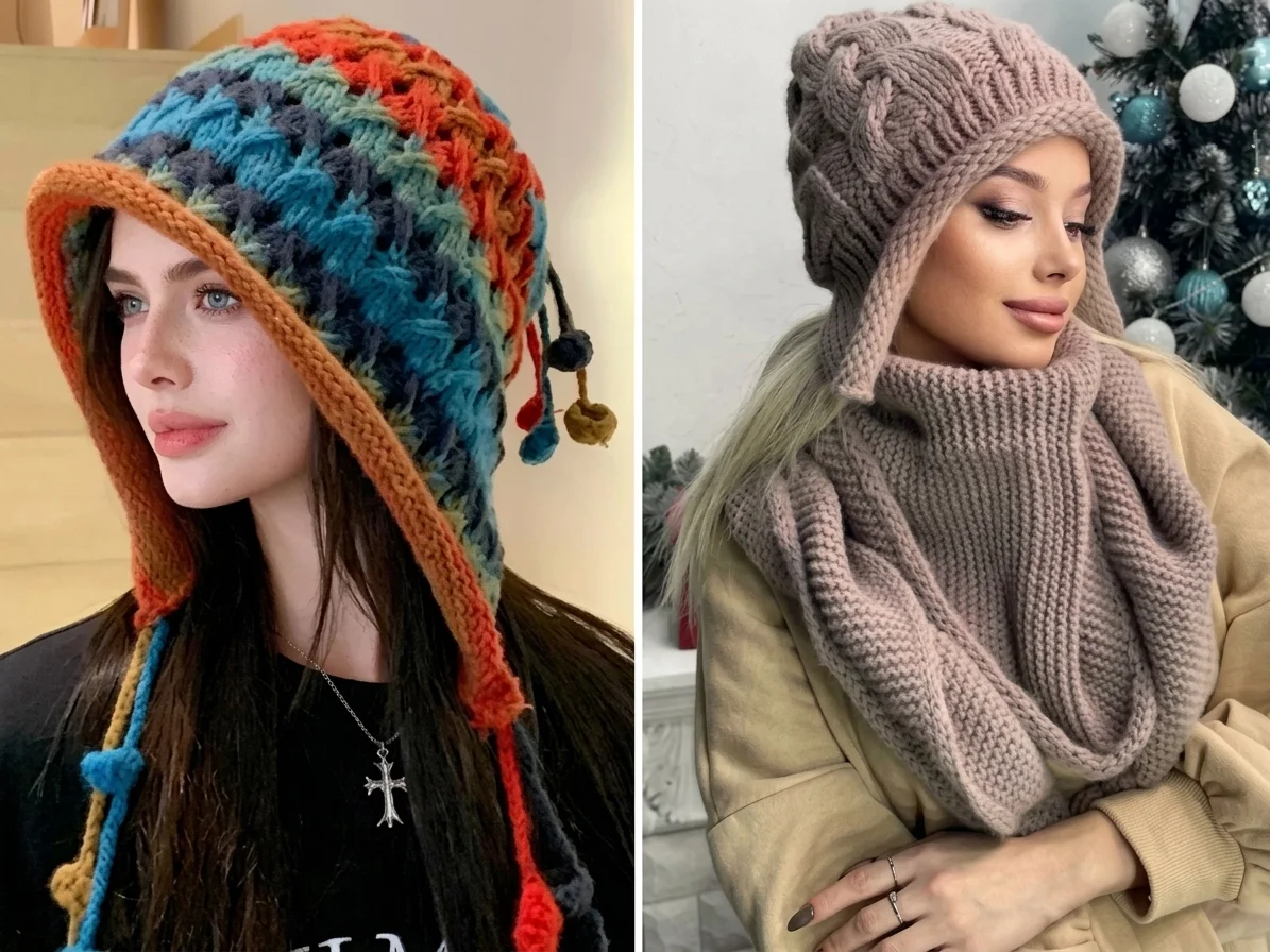 Современные модели шапок спицами