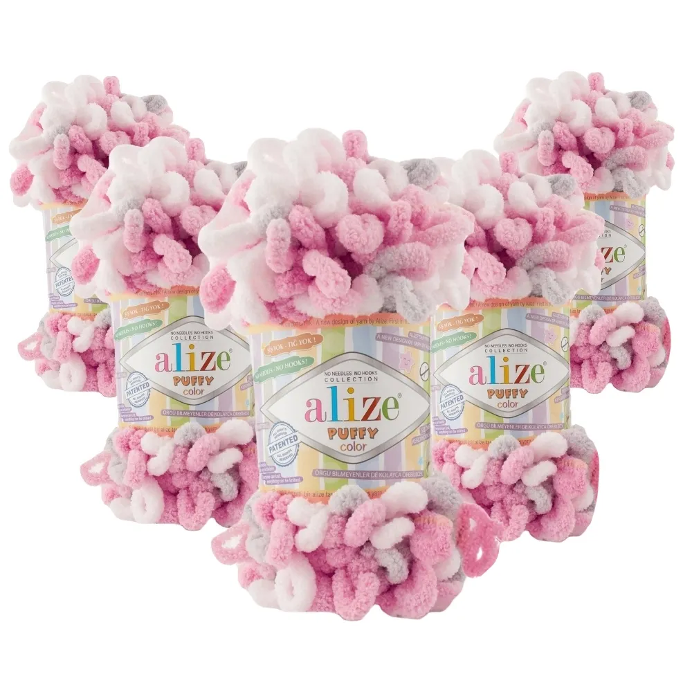 Упаковка Alize Puffy Color, №6370, 5шт – купити | Candy Yarn