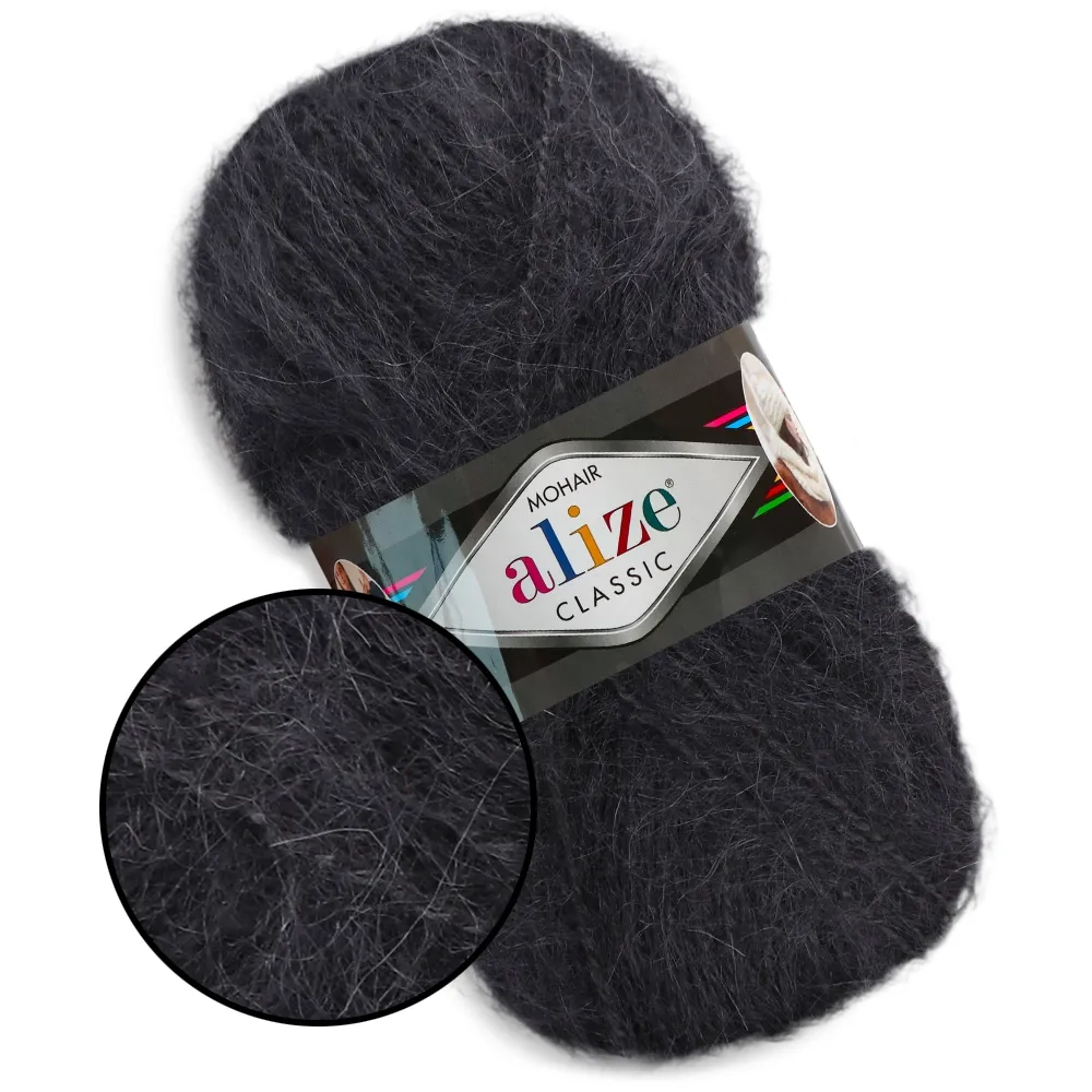 Alize Mohair Classic, Темно-серый №53 – купить | Candy Yarn