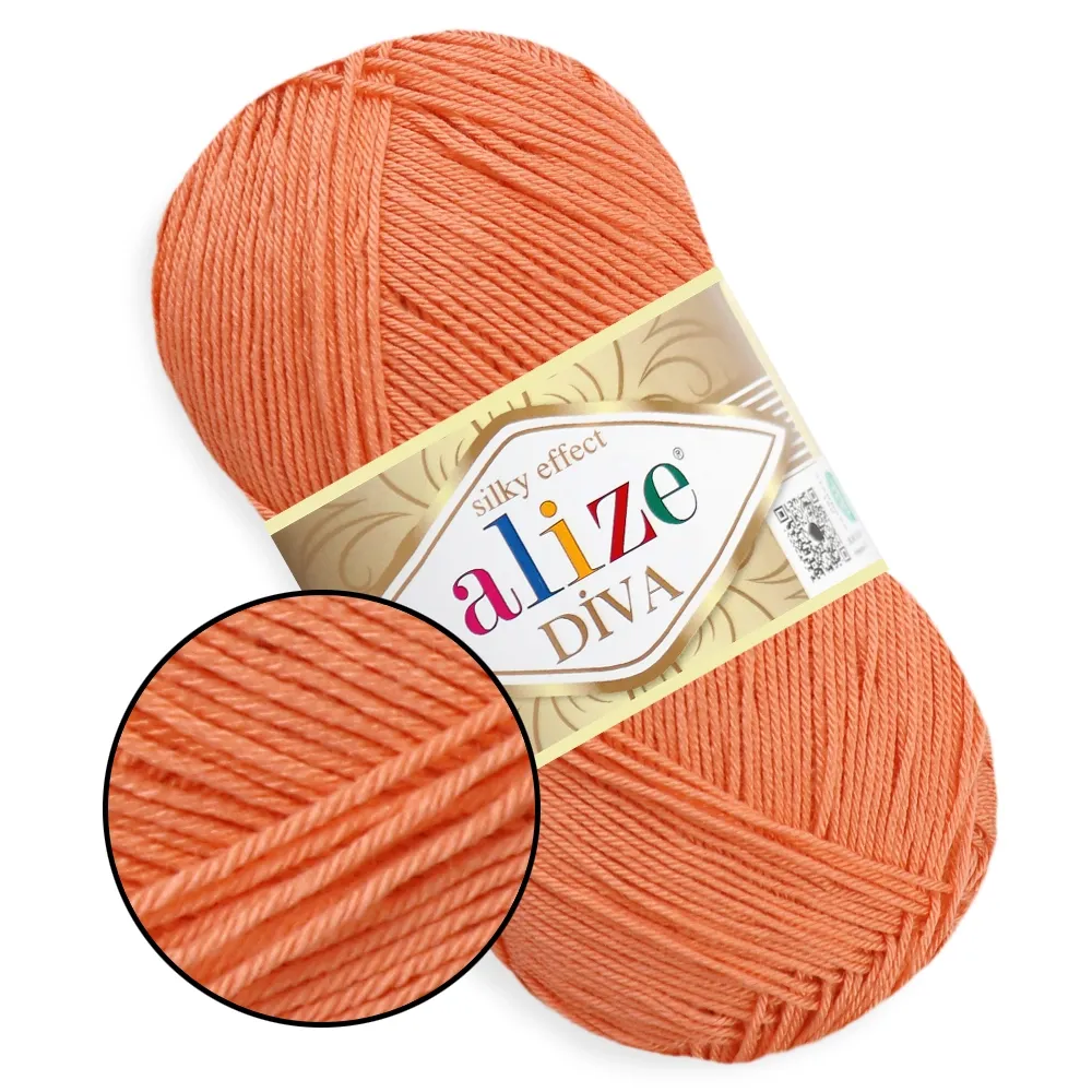 Alize Diva, Персик №34 – купити | Candy Yarn