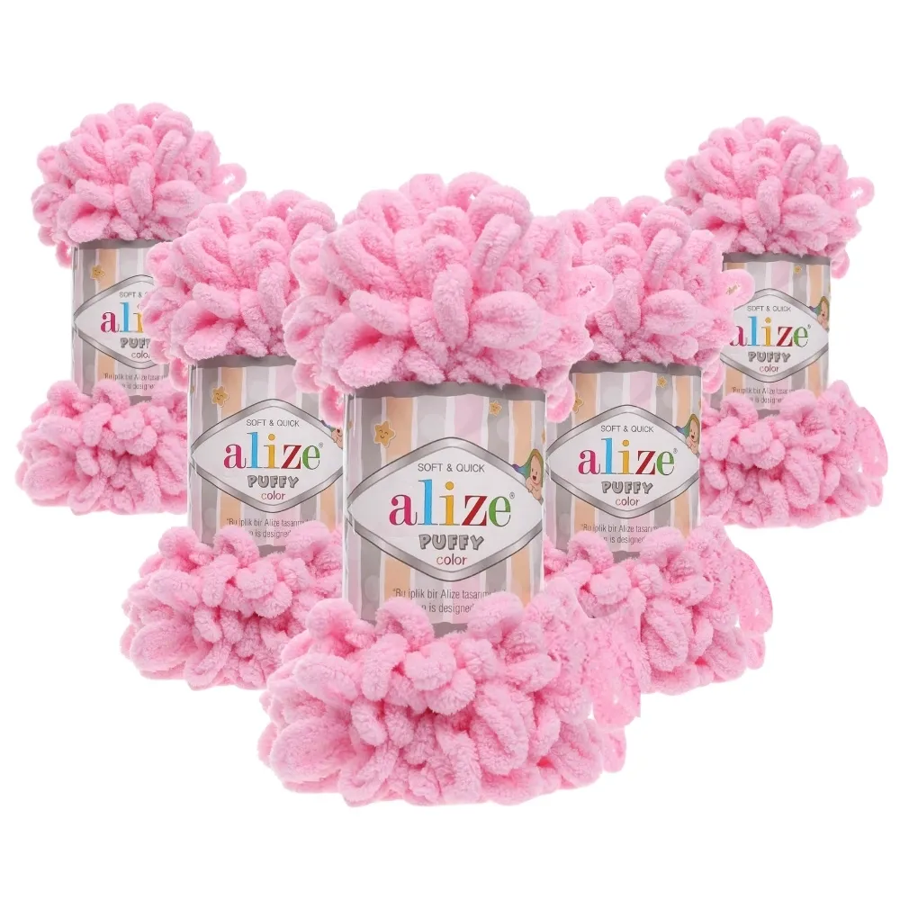 Упаковка Alize Puffy, Розовый №185, 5шт – купить | Candy Yarn