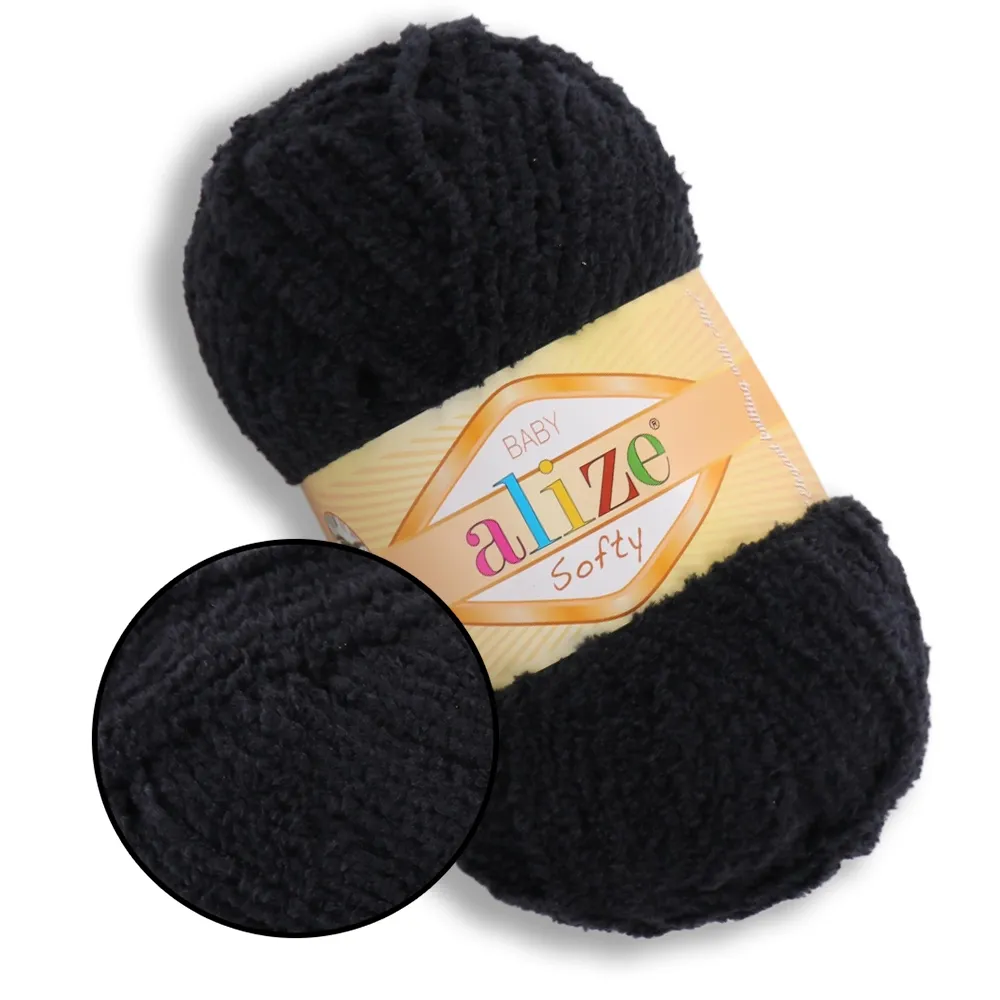 Alize Softy, Черный №60 – купить | Candy Yarn