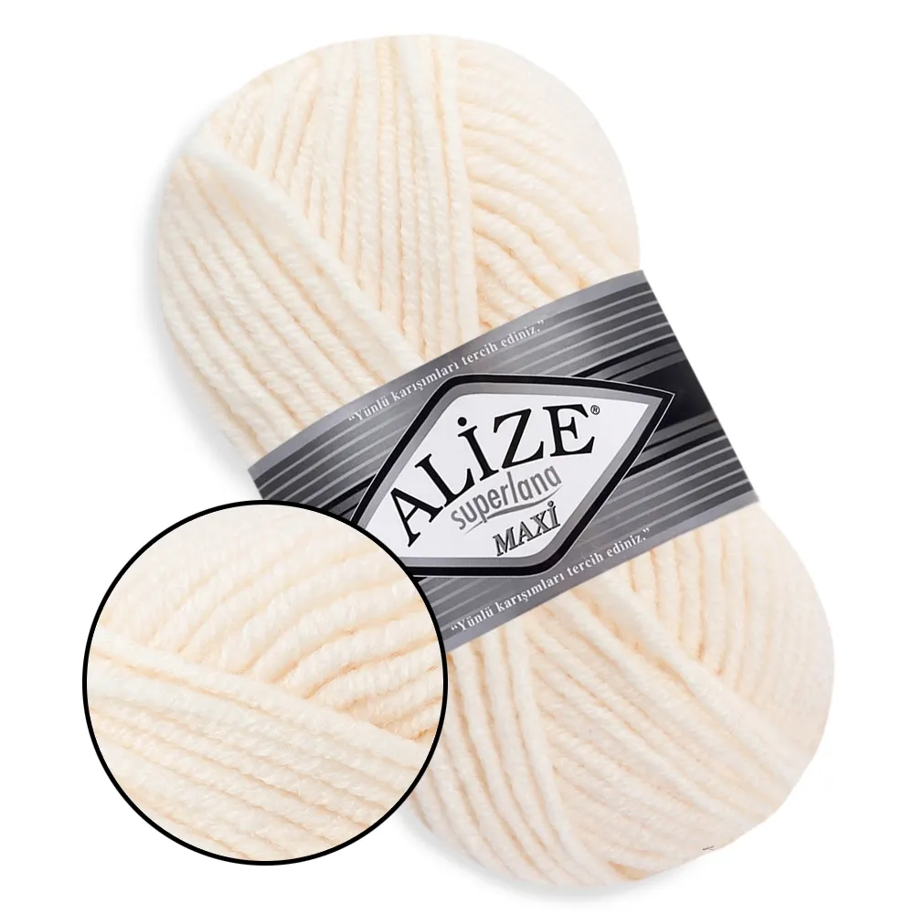 Alize Superlana maxi, Молочний №62 – купити | Candy Yarn