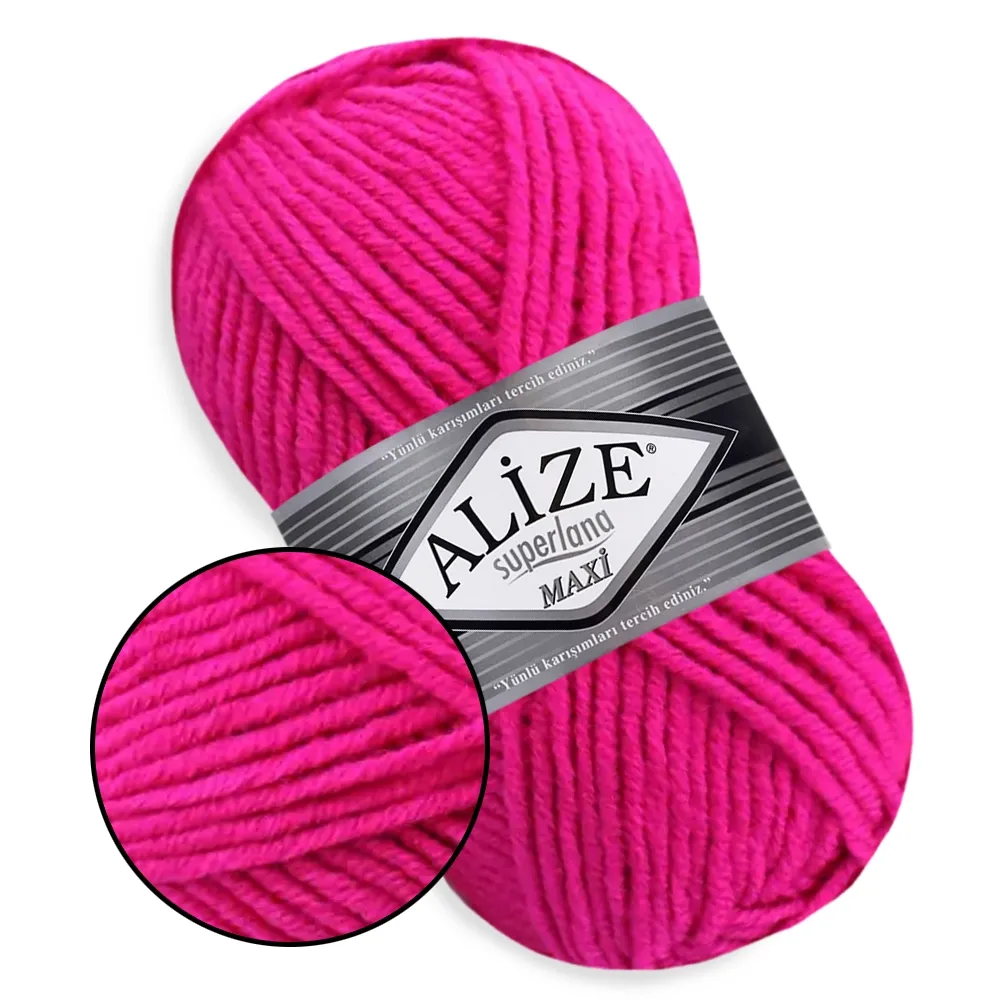 Alize Super Lana Maxi, Фуксія №149 – купити | Candy Yarn