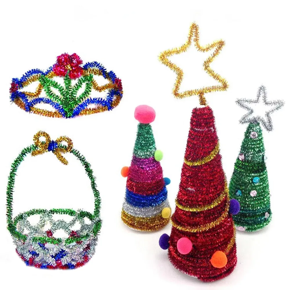 Набор синельной проволоки блестящей, ассорти, 100 шт – купить | Candy Yarn