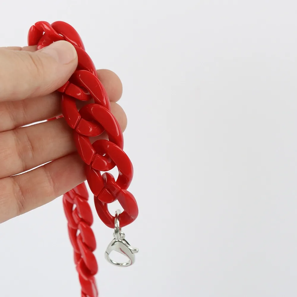 Ручка для сумки, ланцюжок, 115 см, темний корал, акрил – купити | Candy Yarn