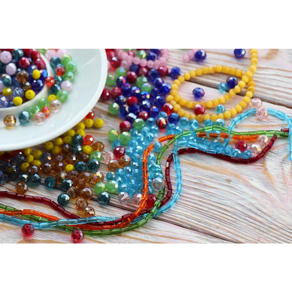 Намистини кришталеві Прямокутні, 3*6мм, нитка 70 шт, чорний – купити | Candy Yarn