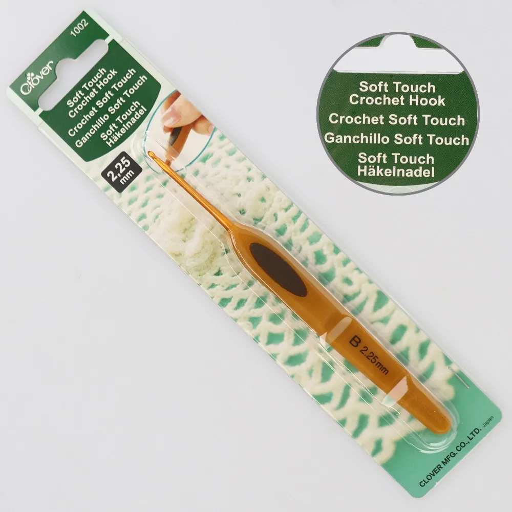 Гачок алюмінієвий з м'якою ручкою 2.25мм, CLOVER – купити | Candy Yarn