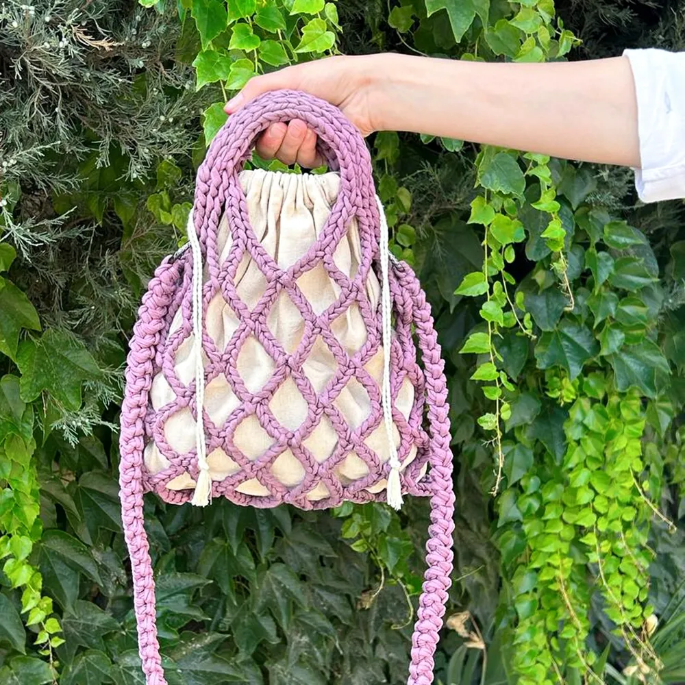 Мішок бавовняний 24,5*30 см, для в'язанної сумки, рюкзака – купити | Candy Yarn