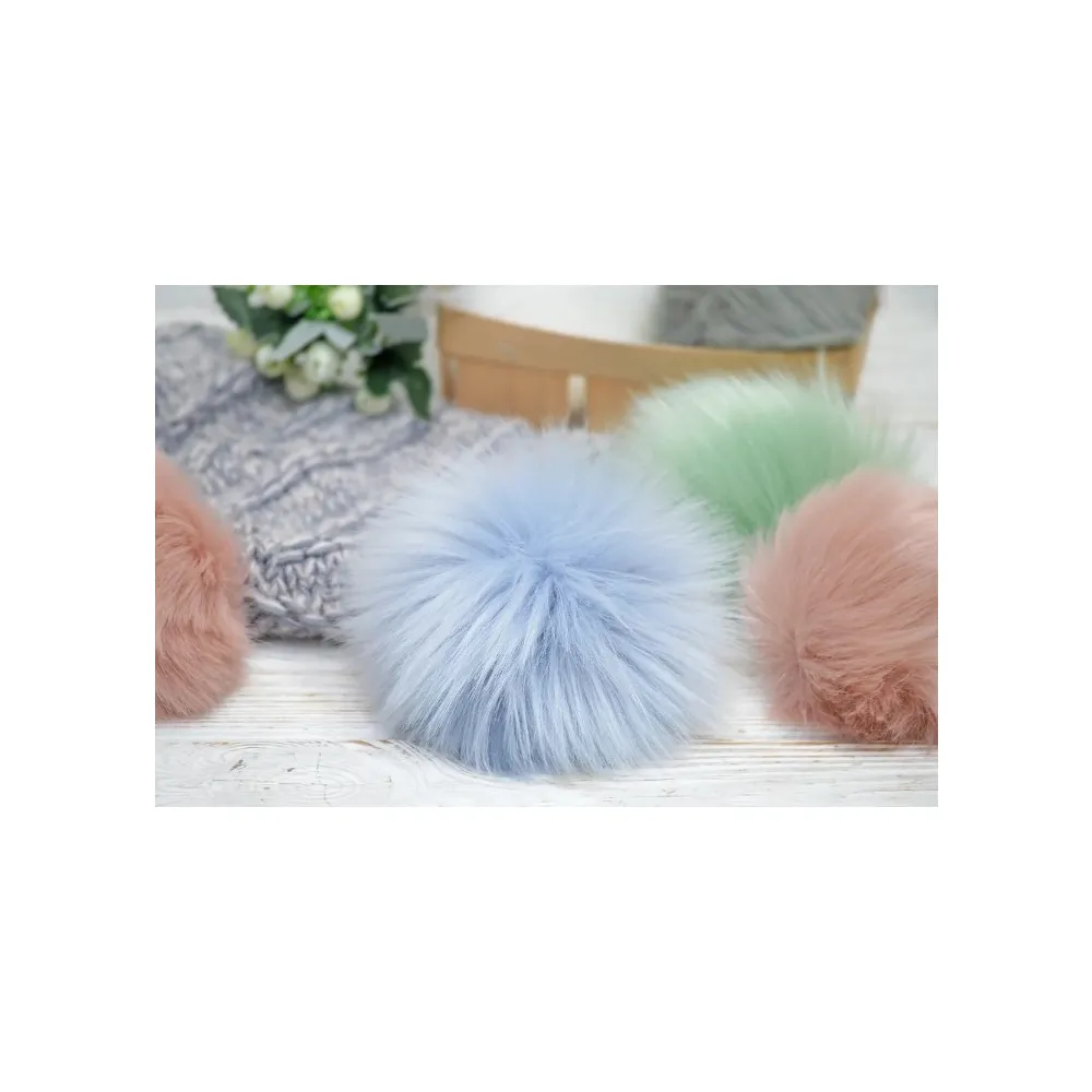 Помпон искуственный мех 15см, Лосось – купить | Candy Yarn