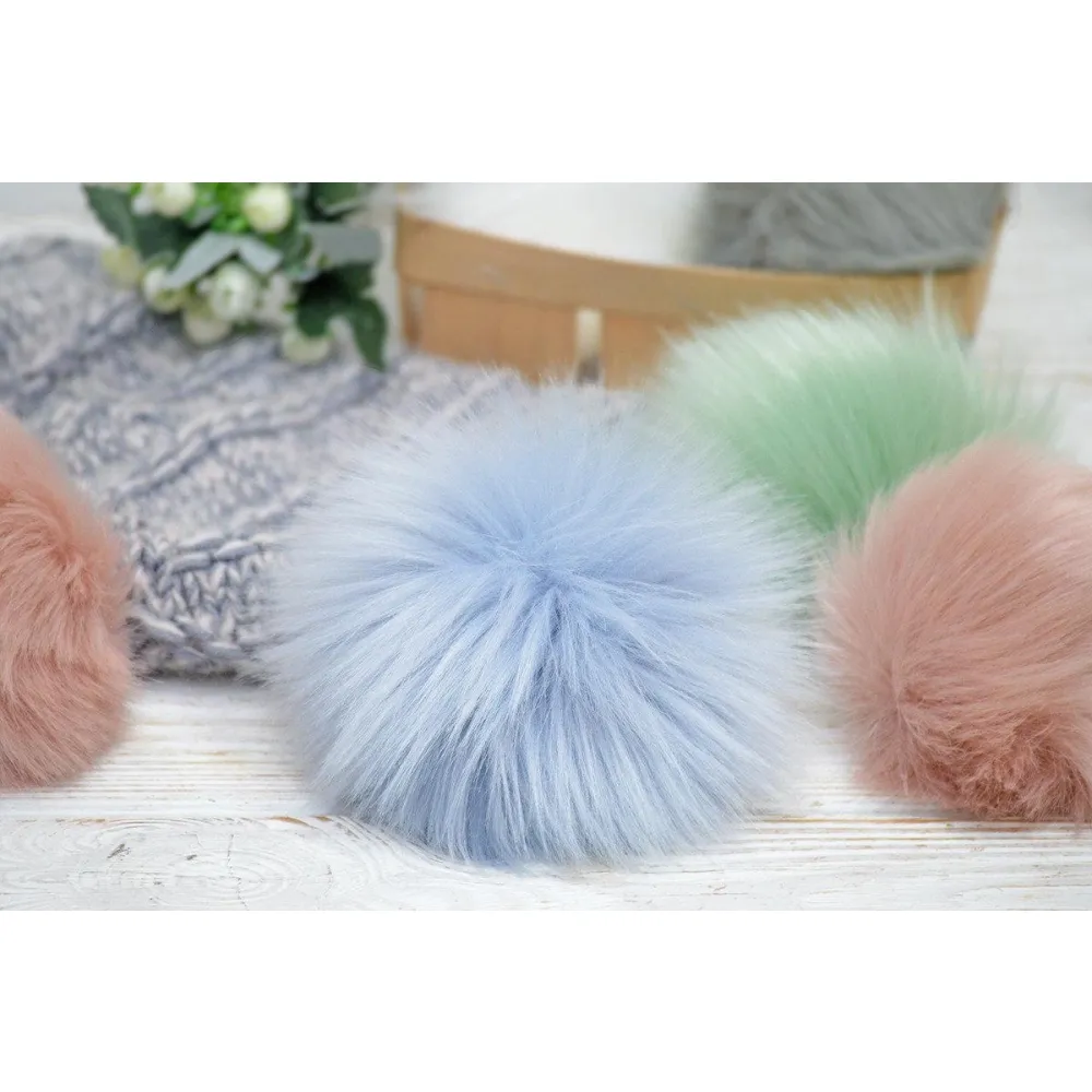 Помпон штучне хутро 15см, Песець – купити | Candy Yarn