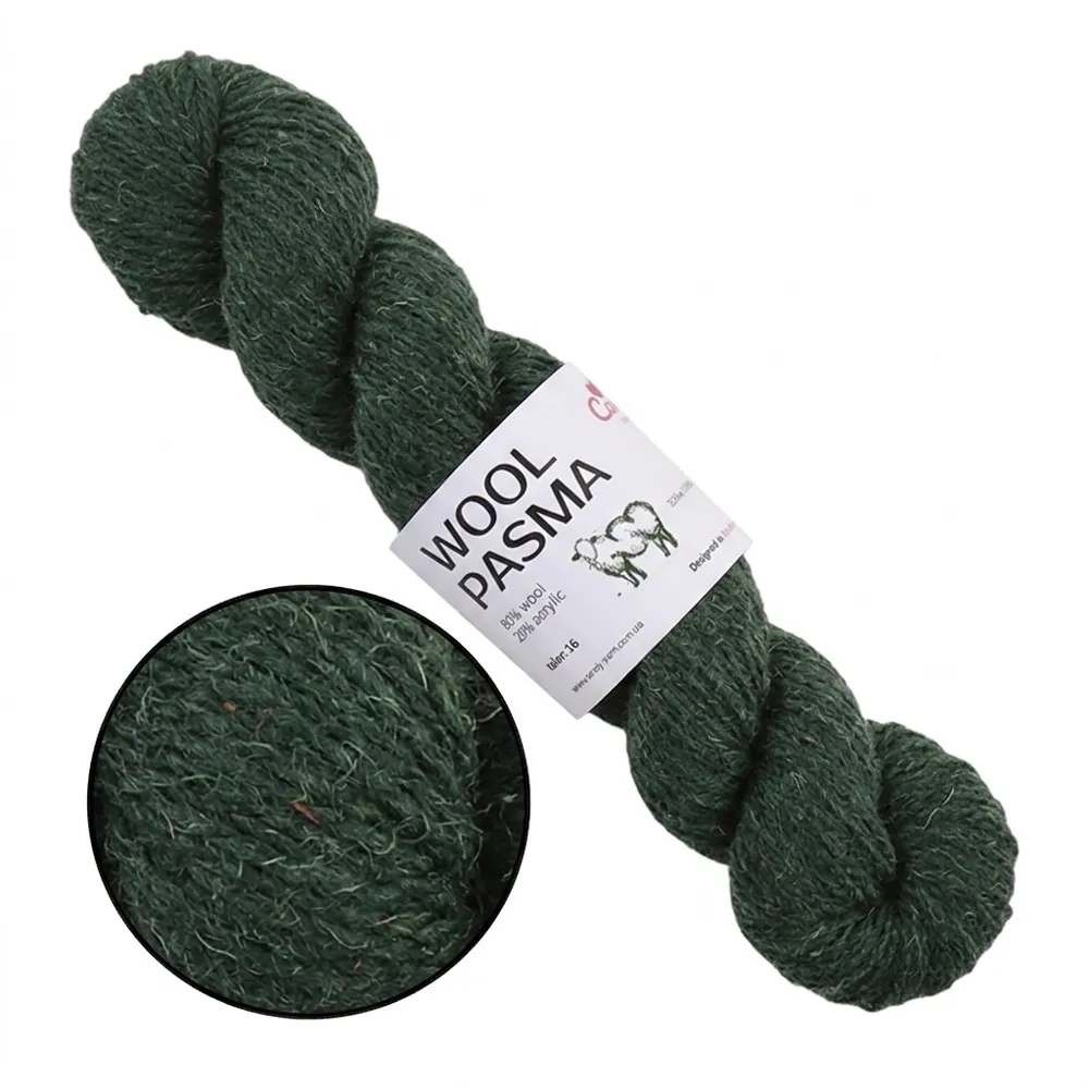 Носочная пряжа шерсть с акрилом, Темно-зеленый №7, Candy-Yarn, 100г/350м – купить | Candy Yarn
