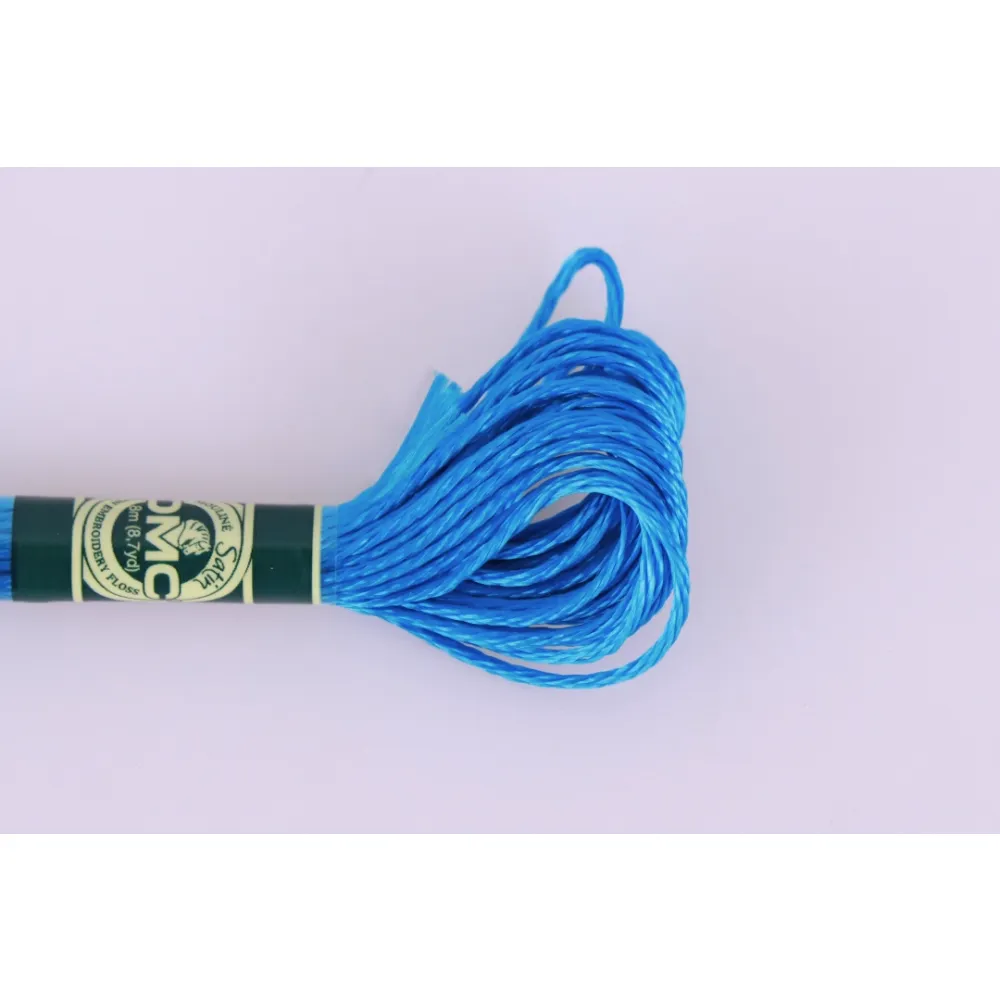 Нитка Мулине DMC Satin, 1008F №S995 Голубой – купить | Candy Yarn