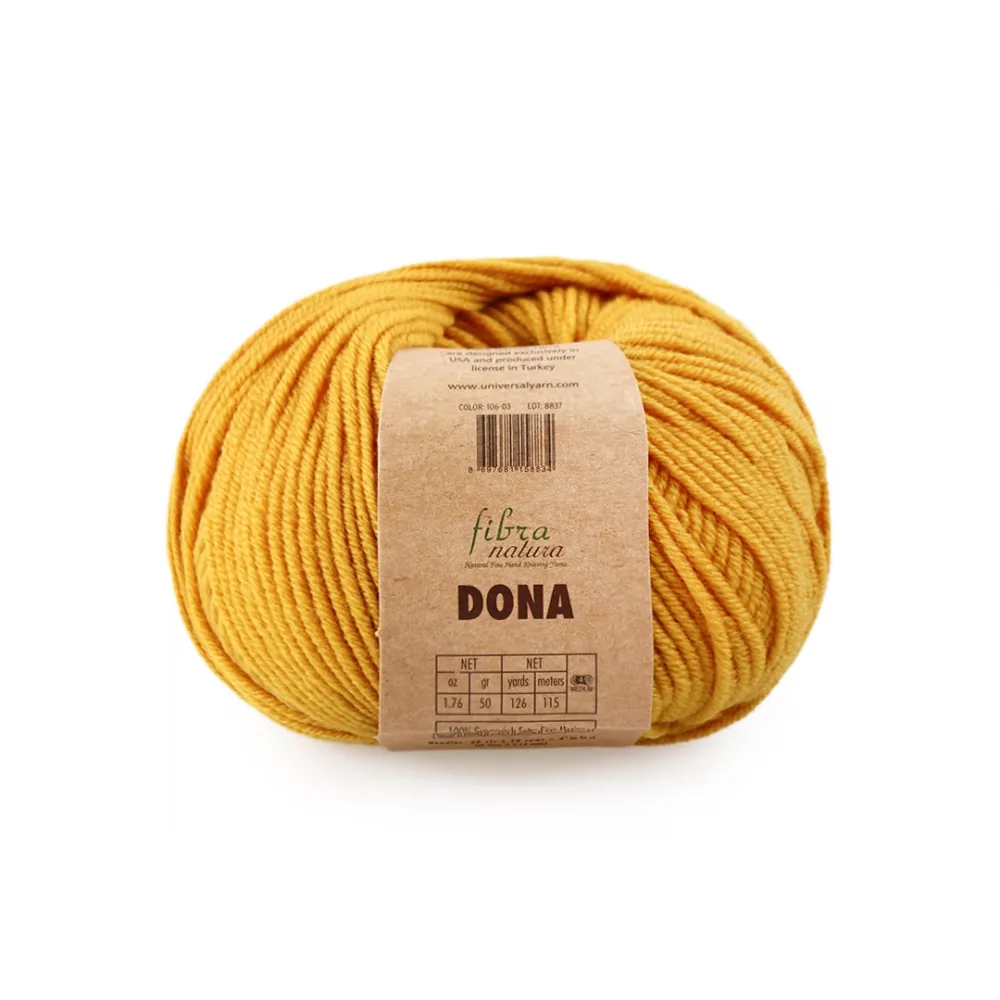 FibraNatura Dona, Гірчичний №106-03 – купити | Candy Yarn