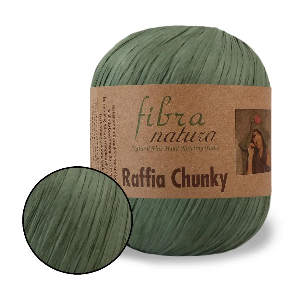 FibraNatura Raffia Chunky, Зелений чай №114-14, пряжа для сумок – купити | Candy Yarn