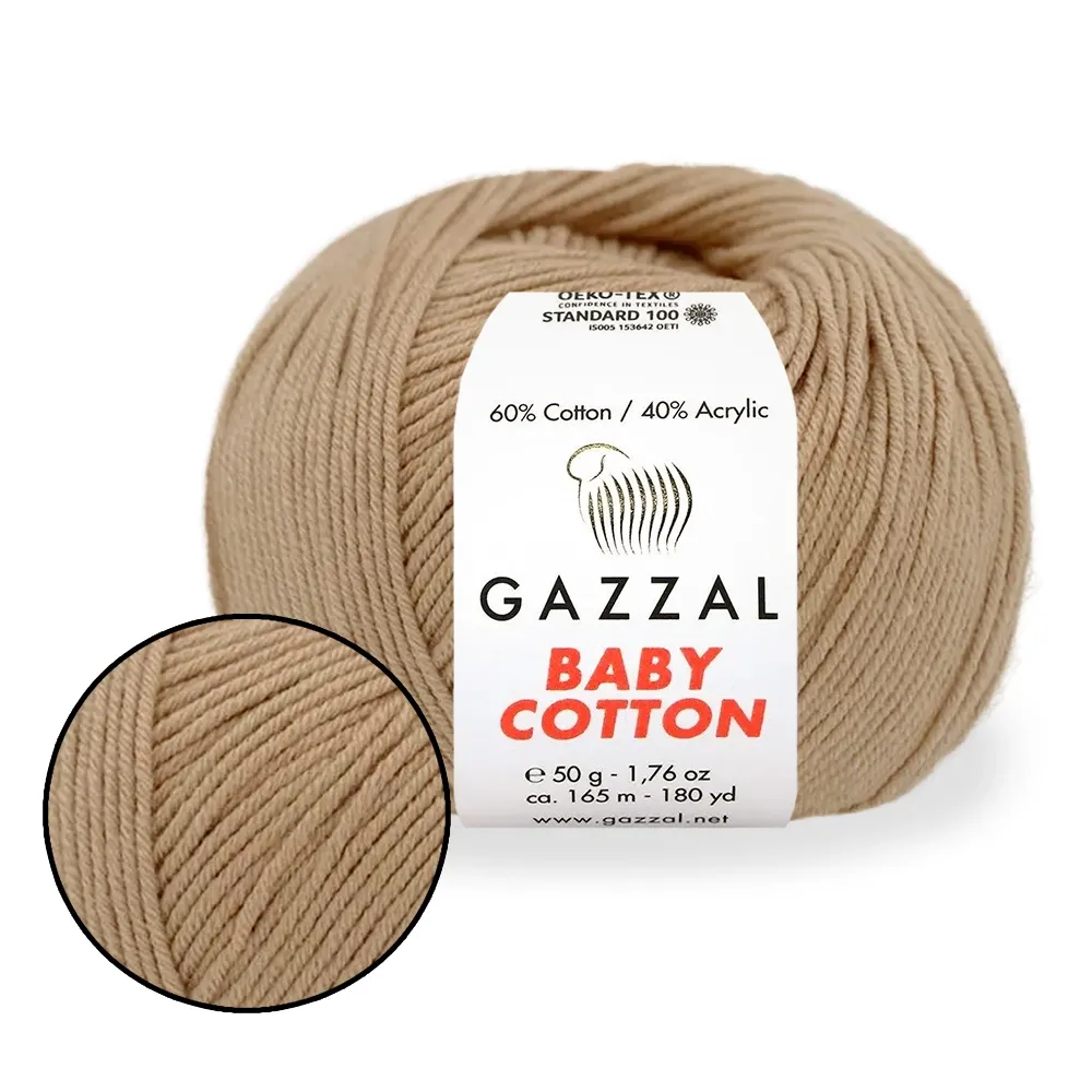 Gazzal Cotton Baby, Беж №3424 – купити | Candy Yarn