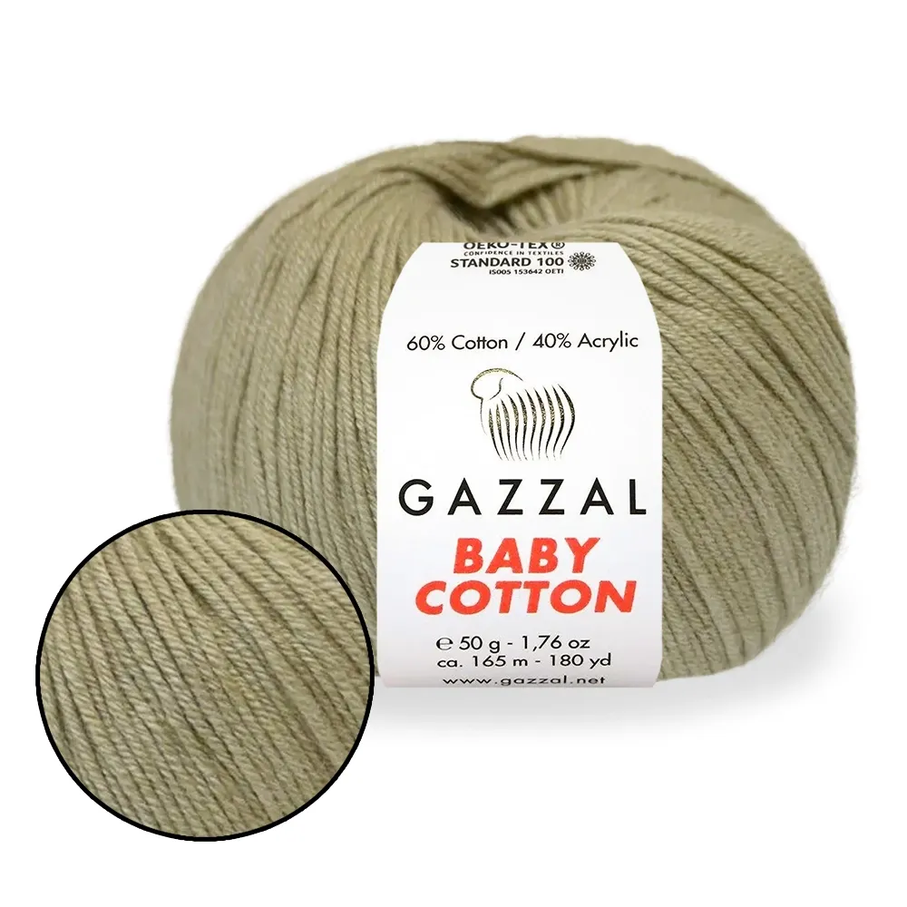 Gazzal Cotton Baby, Беж №3464 – купити | Candy Yarn