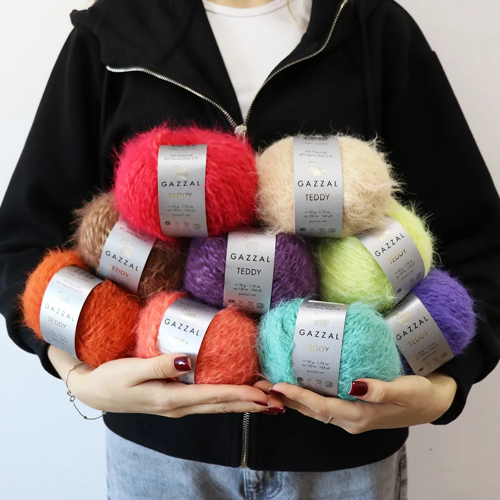 Gazzal Teddy, Красный №6542 – купить | Candy Yarn