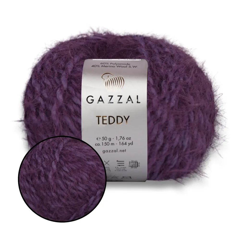 Gazzal Teddy, Виноградный №6552 – купить | Candy Yarn