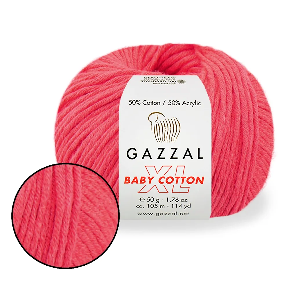 Gazzal XL Baby Cotton, Пион №3458 – купить | Candy Yarn