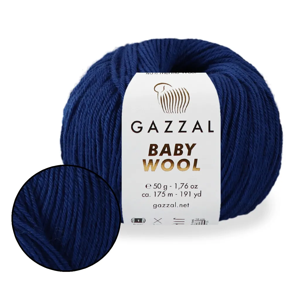 Gazzal Baby Wool, Темно-синий №802 – купить | Candy Yarn