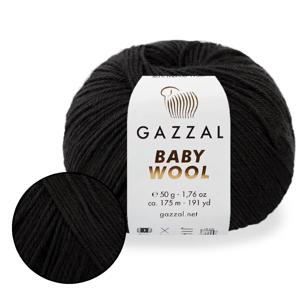 Gazzal Baby Wool, Чорний №803 – купити | Candy Yarn