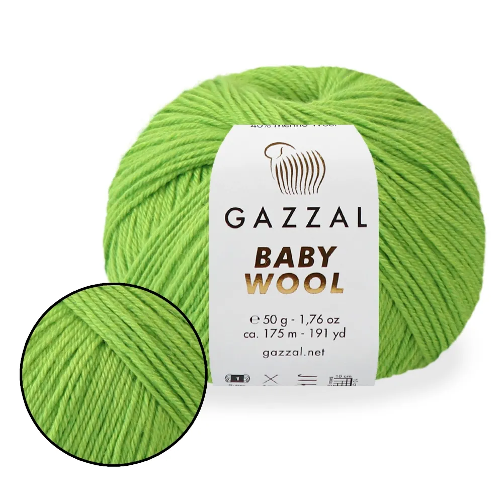 Gazzal Baby Wool, Салат №838 – купити | Candy Yarn