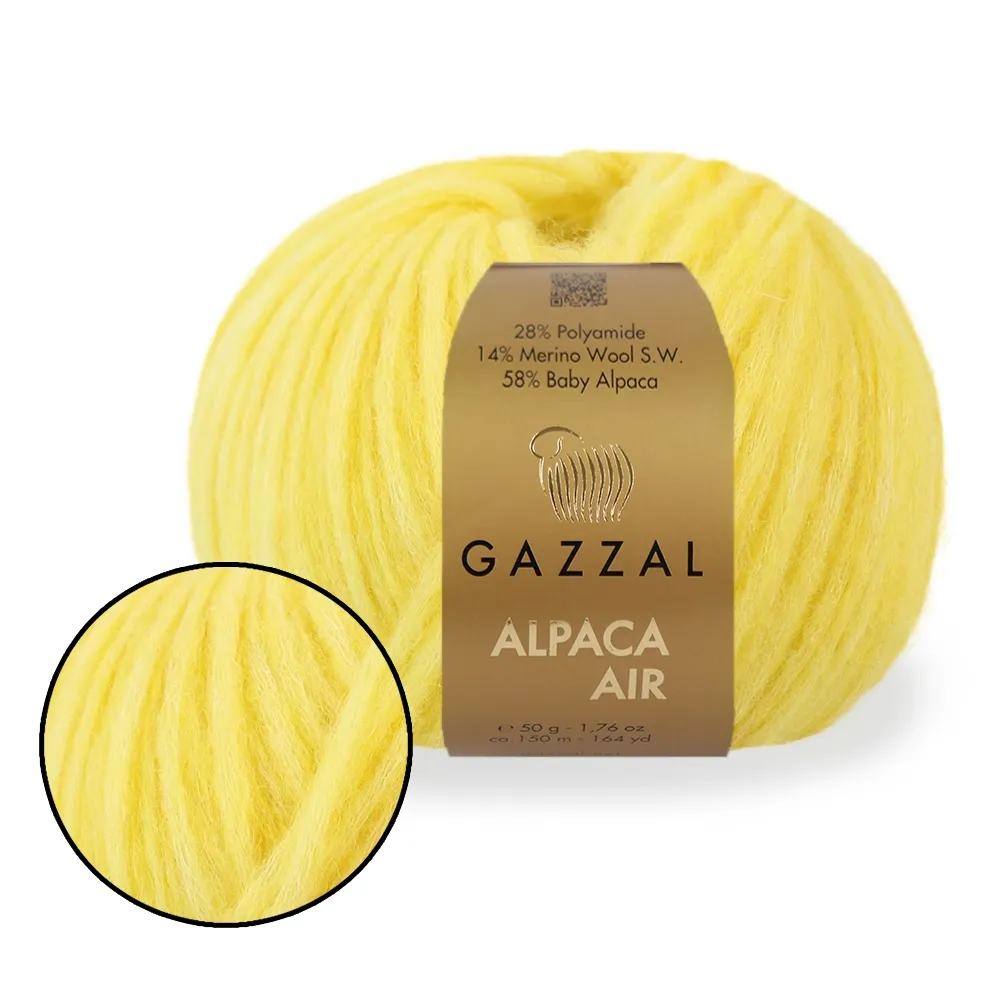 Gazzal Alpaca Air, Жовтий №109 – купити | Candy Yarn
