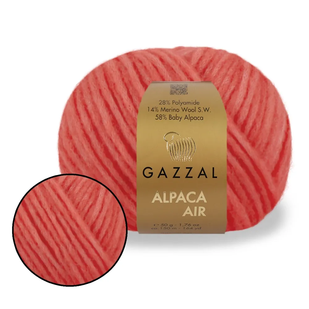 Gazzal Alpaca Air, Коралл №87 – купить | Candy Yarn