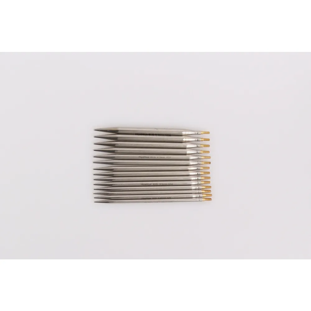 Набір сталевих з'ємних спиць 10 см Steel Standart Interchangle Set (Small), Hiya Hiya – купити | Candy Yarn