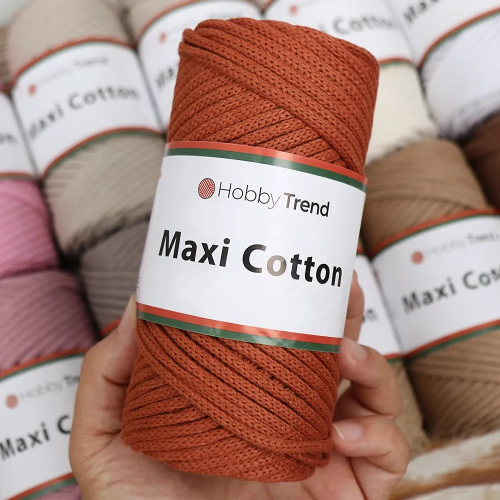 Пряжа Hobby Trend Maxi Cotton, Персикова пудра №31 - бавовняний шнур 4мм для плетіння макраме – купити | Candy Yarn