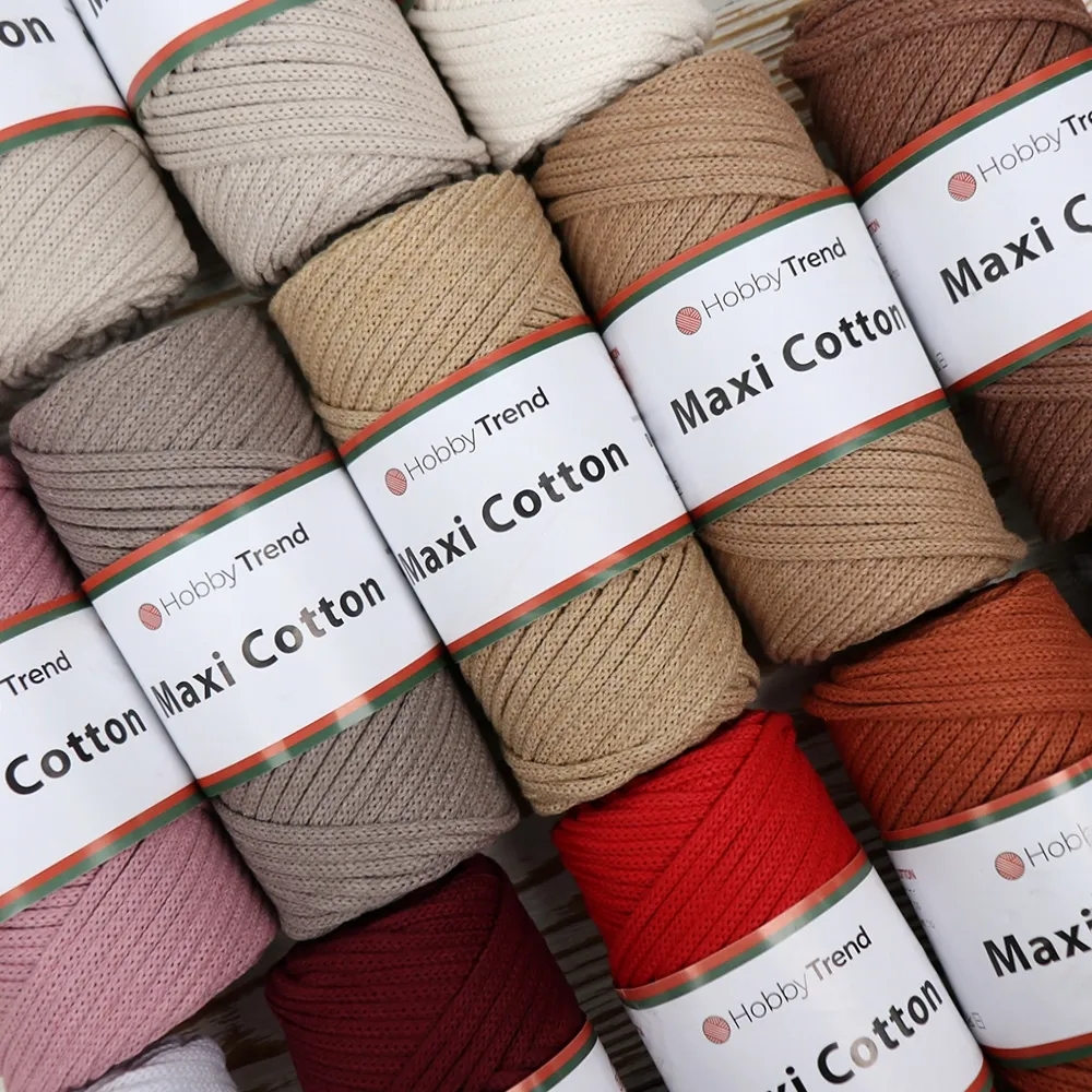 Пряжа Hobby Trend Maxi Cotton, Персикова пудра №31 - бавовняний шнур 4мм для плетіння макраме – купити | Candy Yarn