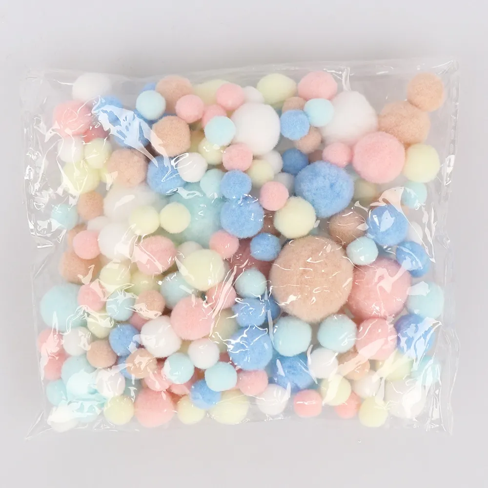 Набор помпонів для творчості, 130 шт, рожево-жовті, асорті – купити | Candy Yarn
