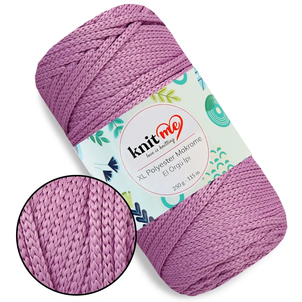 Шнур поліпропіленовий 4мм, Knit Me Macrame XL, Темний бузок №1621 – купити | Candy Yarn