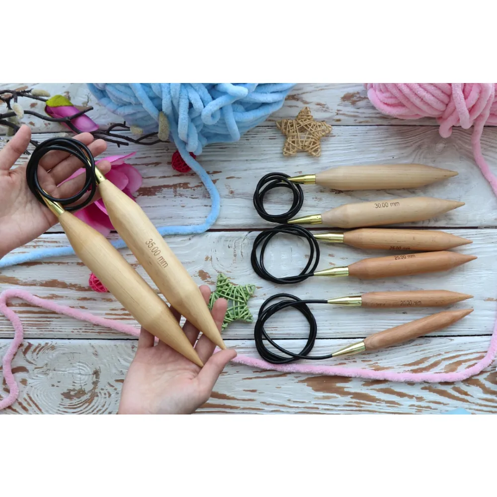 Спицы круговые 30.00mm-120cm Jumbo Basix Birch Wood, KnitPro – купить | Candy Yarn