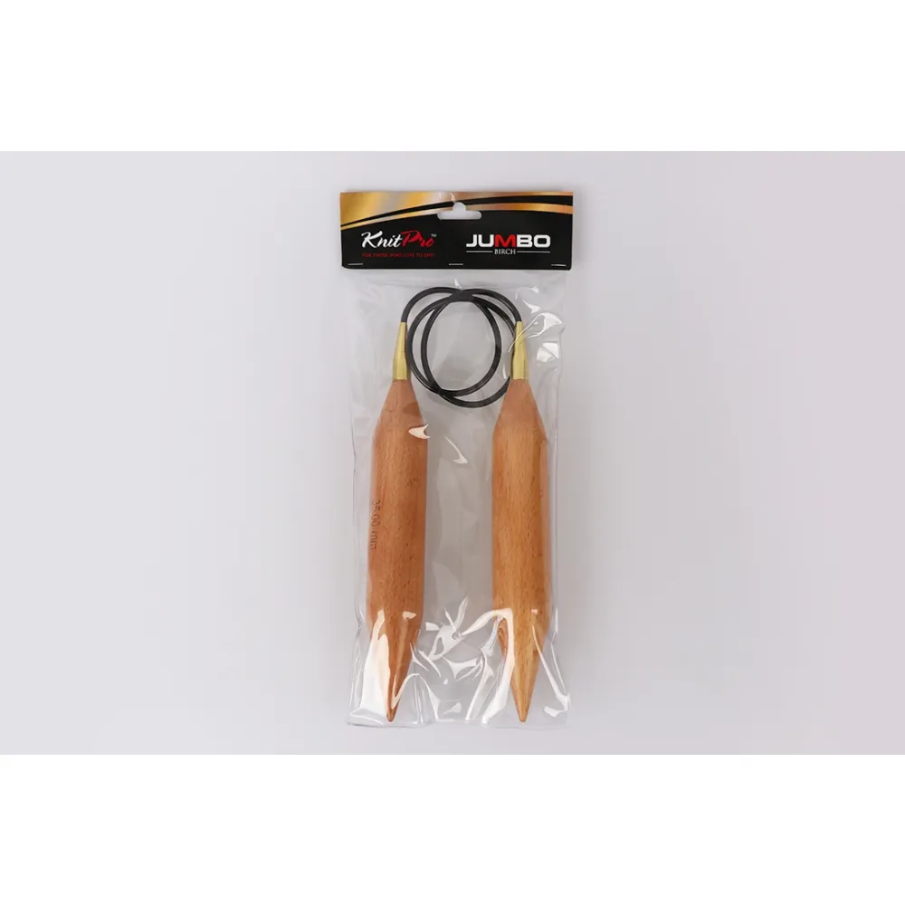 Спиці кругові 35.00mm-120cm Jumbo Basix Birch Wood, KnitPro – купити | Candy Yarn