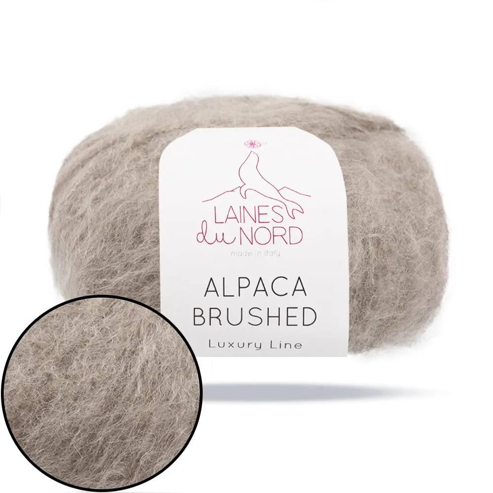 Laines du Nord Alpaca Brushed, Світло-сірий №17, пряжа з альпаки та вовни – купити | Candy Yarn
