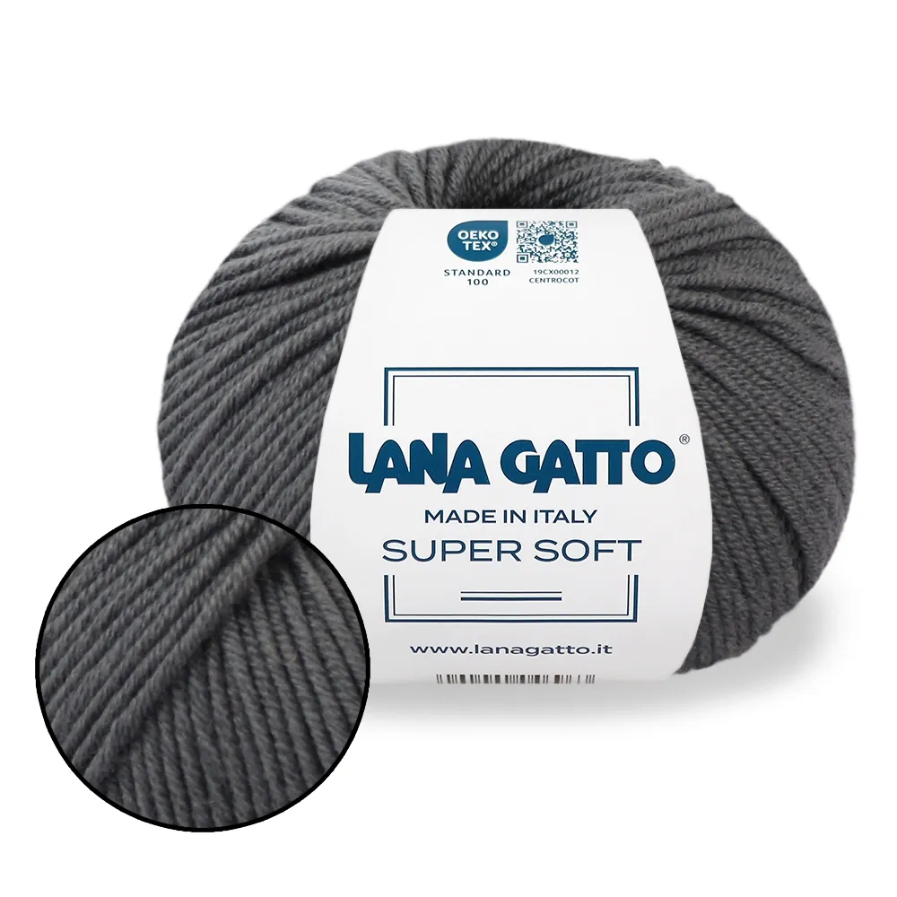 Lana Gatto Super Soft, Темно-сірий №9423 – купити | Candy Yarn