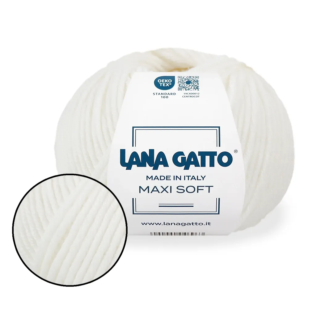 Lana Gatto Maxi Soft, Білий №10001 – купити | Candy Yarn