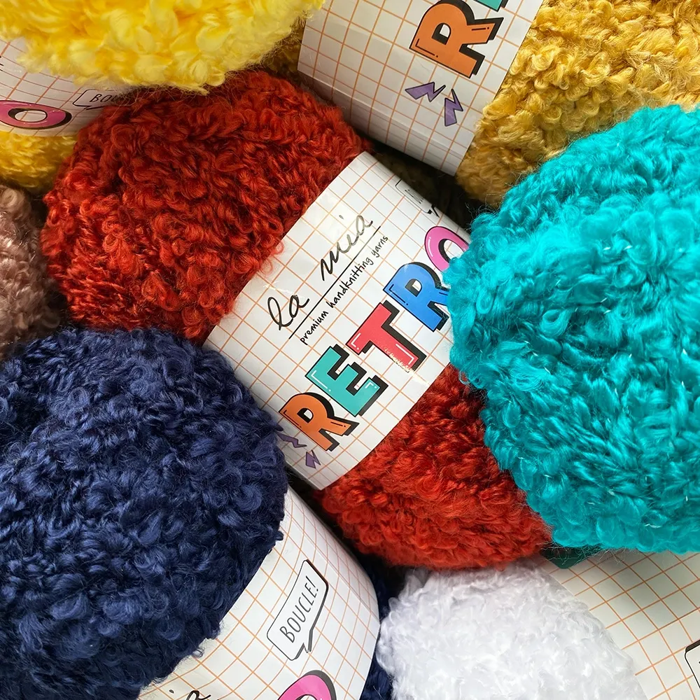 La Mia Retro, Светло-серый №6805, пряжа акриловая, букле – купить | Candy Yarn
