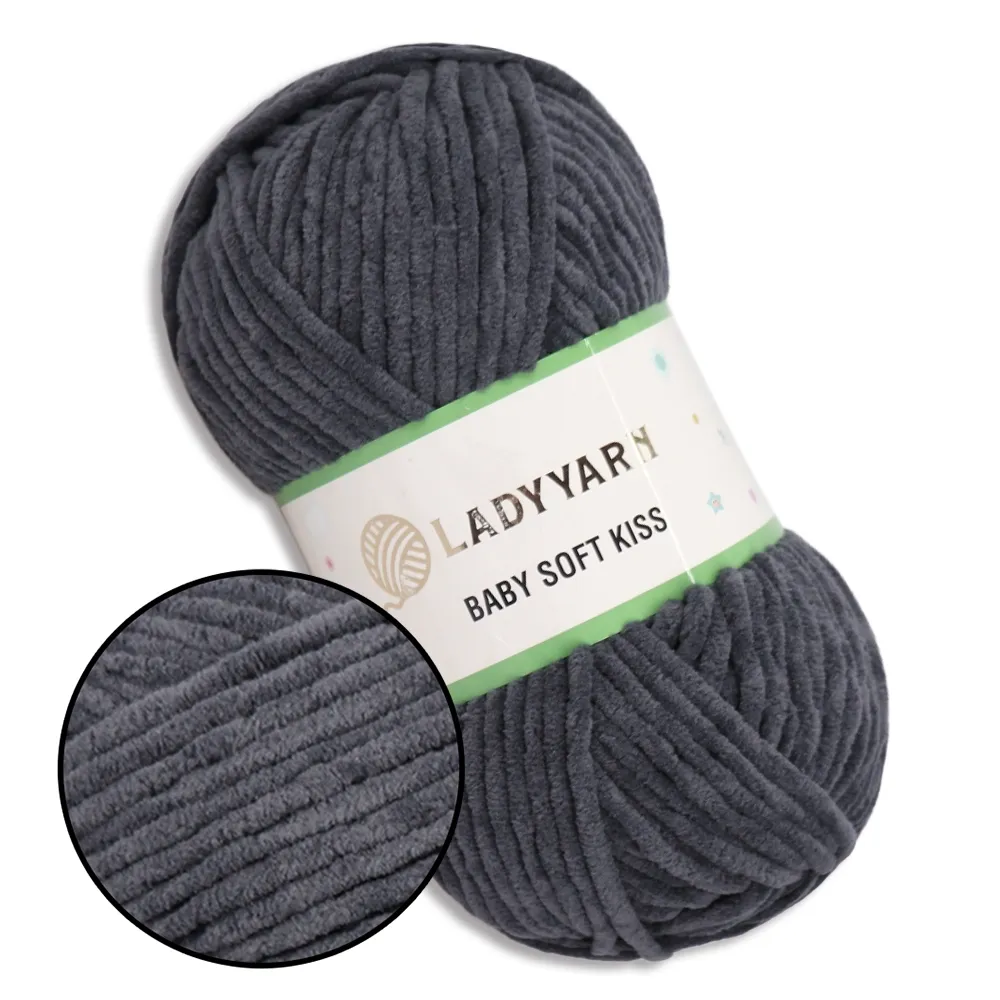 Lady Yarn Baby Soft Kiss, плюшева пряжа 100г/100м – купити | Candy Yarn