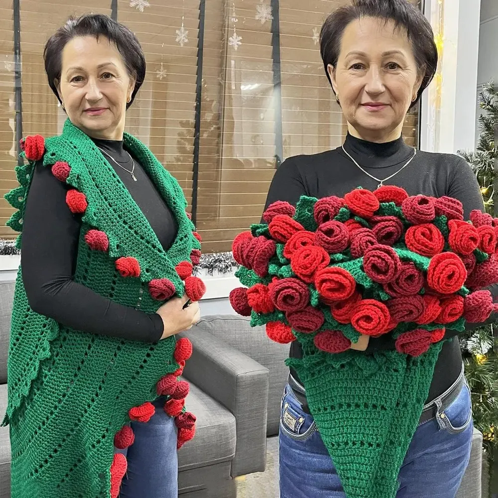 ПЛЕД-СЮРПРИЗ РОЗА, Мастер-класс по вязанию (уровень средний) – купить | Candy Yarn