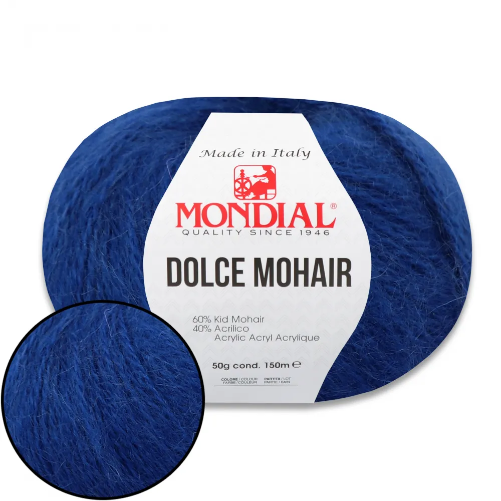 Mondial Dolce Mohair, Синій №206 – купити | Candy Yarn