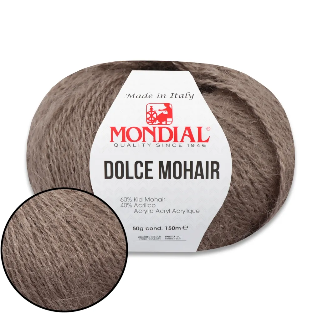 Mondial Dolce Mohair, Тауп №718 – купити | Candy Yarn