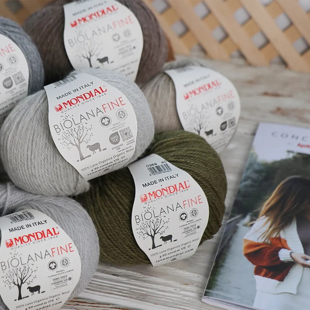Mondial Bio Lana Fine, Белый №100 – купить | Candy Yarn