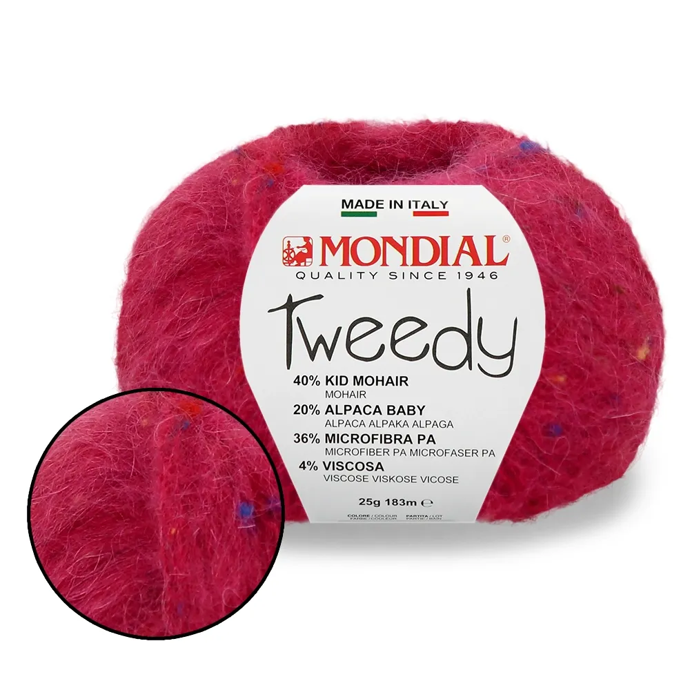 Mondial Tweedy, Малина №703 – купити | Candy Yarn
