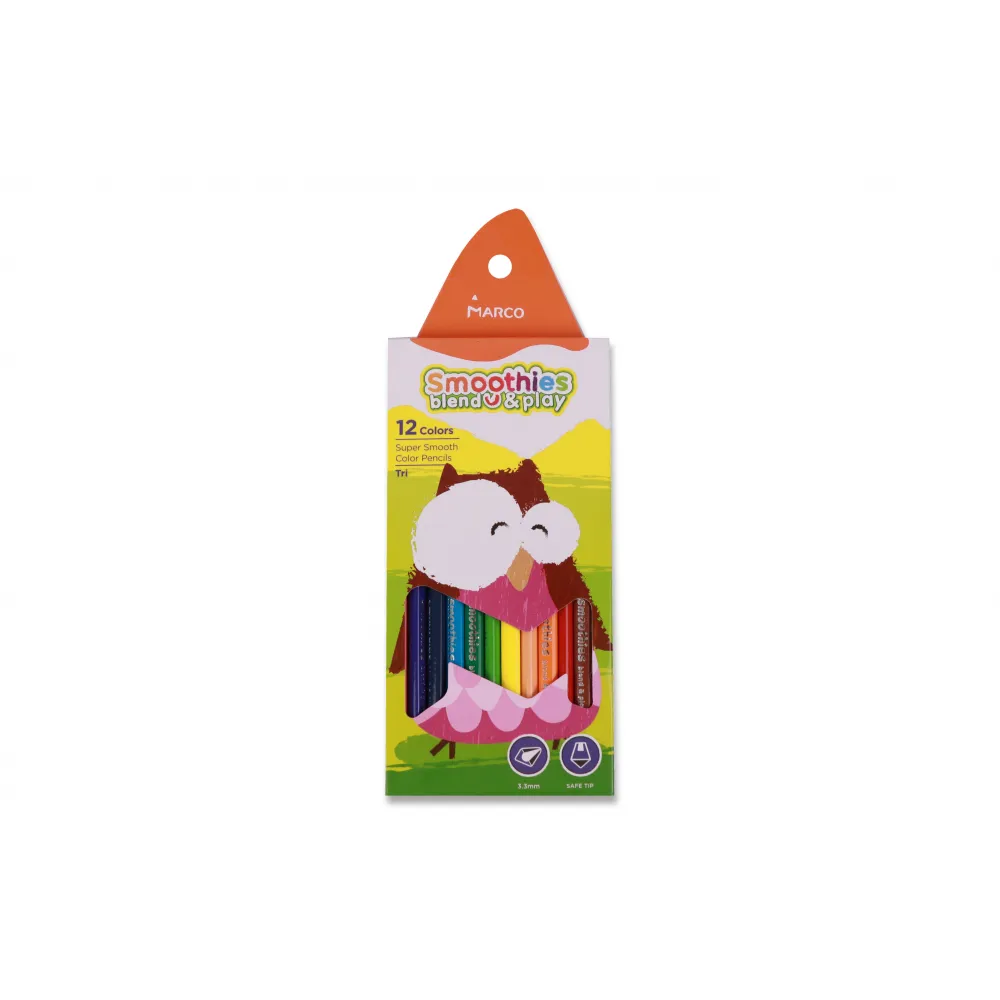 Олівці кольорові Smoothies, 12 кольорів 2150-12СВ, Marco – купити | Candy Yarn