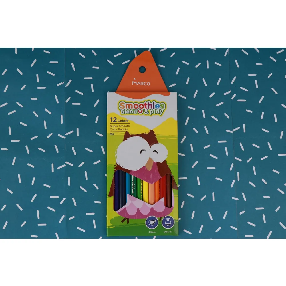 Олівці кольорові Smoothies, 12 кольорів 2150-12СВ, Marco – купити | Candy Yarn
